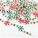 2pcs Peppermint Candy Garlands for Christmas Tree & Fireplace Decorations, Festive DIY Holiday Hanging Beads for Home Party(Multi-Colored)