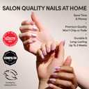 Glamnetic Press On Nails - Oyster Fake Nails | Short Oval Cat Eye Fake Nails with a Velvet Pearlescent Finish, Salon Quality Summer Nails | 15 Sizes - 30 Nail Kit with Glue