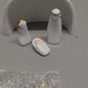 Juegoal Christmas Nativity Sets, Set of 4 White Mini Nativity Scene Resin Figurines, Xmas Holy Family Table Ornaments, Religious Holiday Collection Gifts, Baby Jesus Nativity Mantle Shelf Decor