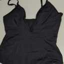 Deep V Bodysuit for Women Thong Shapewear Tummy Control Low Back Shapewear for Women (X-Large, Black)