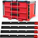 Threaded Replacement Packout Rails -10.4" (265mm) Compatible with Milwaukee Packout Drawer Tool Boxes (48-22-8442, 8443, 8444, 8447) - Aluminum Rails - Fits Packout Accessories-Black