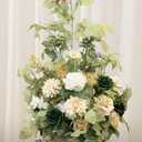 Ling's moment 41" Tall Free Standing Artificial Flowers Arrangements 2 pcs Wedding Arch Altar Stage Decorations Emerald & Tawny Beige Ceremony Reception Rose Fake Floral Party Centerpieces Decor