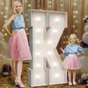 4FT Marquee Light Up Letters K,Party Decoration Large Marquee Light Up Letters with Weighted Water Bag,Pre-cut Foam Board Set Can Be Used for Birthdays,Weddings,Baby Anniversaries