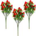 DOITOOL 3Pcs Simulated Strawberry Plant Decor 10.5 inch Long Stem Strawberry Branches, Artificial Strawberry Plants