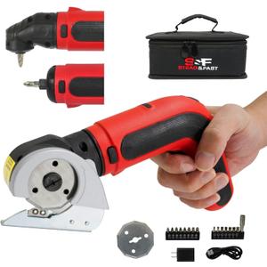 S&F STEAD & FAST Electric Box Cutter 4V, Cordless Electric Scissors for Cardboard, Power Cutter with Case for Crafts, Leather, Paper