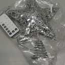 YAUNGEL Christmas Tree Topper, Star Tree Topper with 40 LED and Remote Control Battery Operated Warm Lights Treetop Christmas Decorations, Indoor Home Decor, 10IN Silver