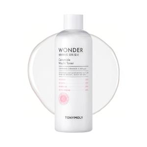 TONYMOLY Wonder Ceramide Mochi Milky Toner  5,000 ppb Ceramide Barrier Repair Toner for Dry & Sensitive Skin  Hydrating Korean Glass Skin Essence, 16.9 fl oz / 500ml Value Size (17 Ounce (Pack of 1))