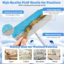 2 x Pet Hair Remover for Furniture  23.2Inch Reusable Dog & Cat Hair Removal Brush, Washable Lint Cleaner with Long Handle, 4-in-1 Pet Hair Remover for Couch, Carpet, Clothes & Bedding