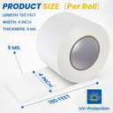 1 Roll Vapor Barrier Tape, White Moisture Barrier Tape for Crawl Spaces, Polyethylene Tape for Underlayment, Waterproof Seam Tape for Insulation, Plastic Liners (4" x 180 ft Each Roll)