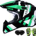 DOT Approved Youth Dirt Bike Helmet Kids Full Face Motocross Helmets Set, M