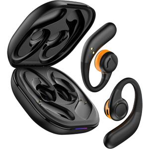 Open Ear Headphones Wireless Bluetooth 5.2, Open Ear Earbuds with Dual 16.2mm Dynamic Drivers 60 Hours Playtime Waterproof Sport Earbuds for Android iPhone TV