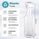 Set of 4 Plastic Carafe with Lid, 50 Oz Carafes for Mimosa Bar, Square Base Juice Containers, Water Bottle, Milk Container, Clear Beverage Containers for Fridge- HAND WASH ONLY