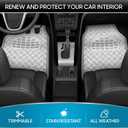 BDK Metallic Chrome Car Floor Mats All-Weather Universal Fit Automotive Floor Mats for Cars SUVs, Floor Mats for Trucks, Car Mats Full Set Front & Rear, Non-Slip Backing - Silver