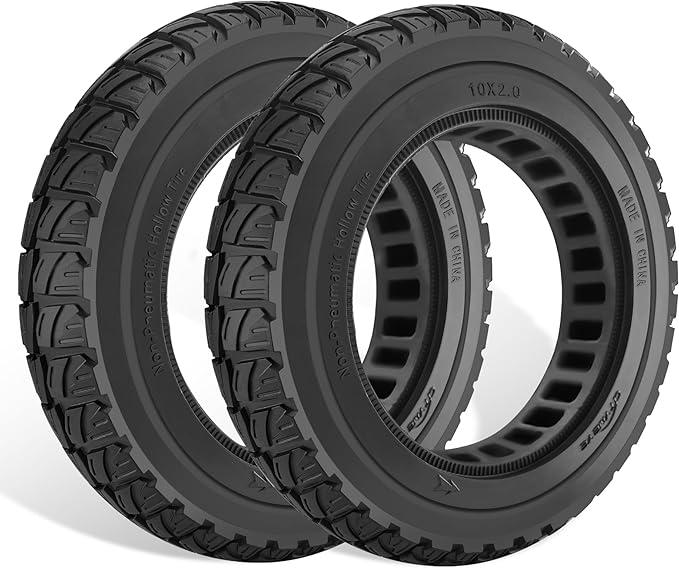 GYL 10 Inch Scooter Tire: 10x2.0/2.125 Electric Scooter Rubber Tire, 50/75-6.1 Tubeless Tyre for Xiaomi M365/Gotrax G4/GXL V2, 10x2/54-152 Replacement Rubber Front Rear Wheels Black 2 Pcs