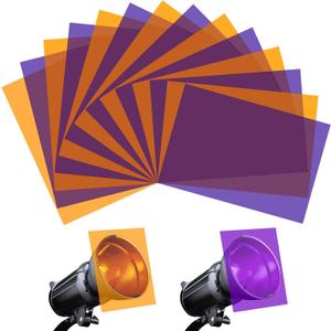 Halloween Light Gels, 14PCS Lighting Gels with Thin Protective Film on Both Sides, A4 Size Color Gels for Lighting, Thickened Light Filters Sheets for Led Light, or Outdoor Landscape