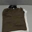 Ficerd 3 Pack Women's Half Sleeve V Neck T Shirts, Mid Elbow Length Sleeve Shirt Slim Fit Tunic Top Casual Summer Tee (X-Large, Khaki, Cream, Army Green)