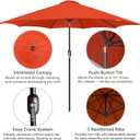 Blissun 10FT Outdoor Patio Umbrella, Outdoor Table Umbrella, Yard Umbrella, Market Umbrella with 8 Sturdy Ribs, Push Button Tilt and Crank