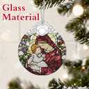 4 x Christian Gifts: Virgin Mary Stained Glass Ornament | Christmas Ornaments & Religious Ornament (Christmas Tree Decorations), Christian Holiday Decor, Religious Gifts & Xmas Gift