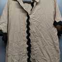Women's Short Sets 2 Piece Outfits Summer Short Slevee Two Piece Button Shirt and Shorts Lounge Pajamas Set (Apricot) S