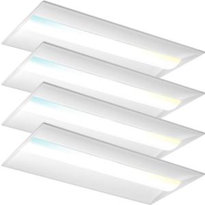 OKQ 2x4 LED Troffer Center Basket Panel Light,72/60/50/40/30W-Up to 10800Lumens,5 Color Options 3000K-6500K,0-10V Dimmable Drop Ceiling Lights,Damp Rated,120-277V, DLC Premium (4 Pack)