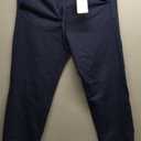 CRZ YOGA Fleece Sweatpants Women Cotton Joggers High Waisted Lounge Casual Travel Elastic Bottom Pants with Pockets, NAVY, XS