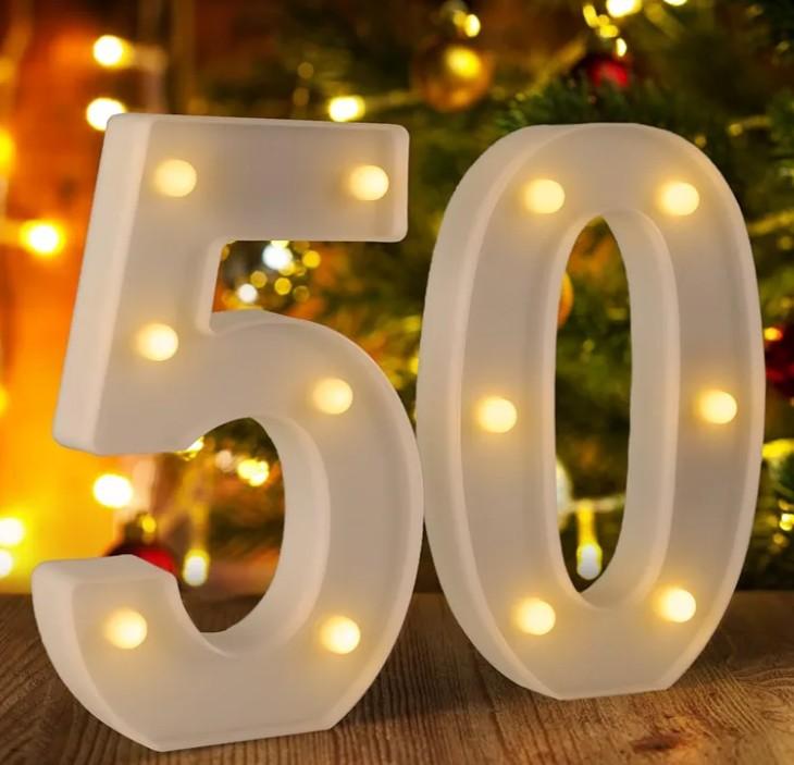 50th Birthday Decorations Woman Man,Marquee Numbers for 50th Wedding Anniversary Decorations,Light Up Numbers 50 Sign for Party Backdrop Wall Decor,50 Birthday Centerpieces Table Decoration