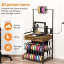 3D Printer Stand with Power Hub and Top Storage Shelf – Heavy Duty X-Bracket Stability, 3-Tier Storage & Tool Organizer for Workshop and Office