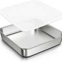 8 x 8-Inch Baking Pan with lid, 304 Stainless Steel Square Cake Pan, Commercial Grade Bakeware for Cakes Brownies Casseroles, Thicker Rectangle Sheet Cake Pans, Non-toxic & Heavy Duty & Dishwasher Safe