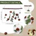 15.7 Inch Winter Wall Hanging Decor Wooden Seasonal Pinecone Hanger for Door Winter Decor Artificial Greenery for Home Rustic Farmhouse Fireplace Mantel Indoor Outdoor