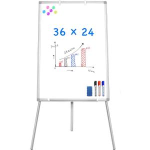 Easel Whiteboard - Magnetic Portable Dry Erase 36 x 24 Tripod Height Adjustable, 3' x 2' Flipchart Easel Stand White Board for Office or Teaching at Home & Classroom (36x24 White)