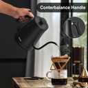Electric Gooseneck Kettle, 304 Stainless Steel Coffee Kettle, Auto Shutoff Anti-dry Protection, Classic Pour-over Coffee & Tea,Matte Black 1.0L-1200W Fast Boiling Water Boiler by YUIOASE
