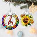 3 x Musical Ornament, Stained Glass Christmas Decorations, Christmas Ornaments for Tree, Holiday Ornament, Gifts for Musical Lovers, Holiday Party Gifts, Gift Ideas & Xmas Gift