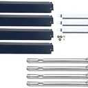 Direct Store Parts Kit DG149 Replacement for Charbroil 463247310,463257010 Gas Grill Burner,Crossover Tubes,Heat Shield-4 Pack (SS Burner + SS Carry-Over Tubes + Porcelain Steel Heat Plate)