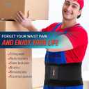 FEATOL Gel Pack Back Brace,Lumbar Support for Back Pain Relief, Herniated Disc, Sciatica, Scoliosis - Breathable Material Design with Heat & Ice Gel Pack for Men & Women| Large/X-Large