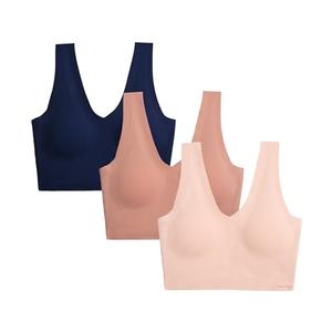 Nautica Women's 3-Pack Wireless Bra Laser Lounge No-Show Everyday Comfort Bralettes (US, Alpha, X-Large, Regular, Regular, Sepia Rose/Cafe Latte/Nocturnal Navy)