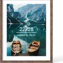 Hongkee 22x28 Frame, Rustic Brown Wood Style - Display Posters 18 x 24 with Mat or 22x28 without Mat, Wall Mounting Horizontal and Vertical, 1 Pack