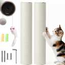 Cat Scratching Post Replacement Pole, 15.75" H, Sisal Pole Replacement Cat Tree Post Indoor, Small Size, with M8 Screws Beige (2PCS)