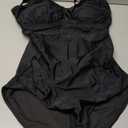 Aqua Eve Plus Size Swimsuit for Women Tummy Control One Piece Bathing Suit Vintage Swimwear Black 14W