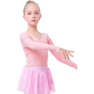Daydance Kids Girl's Ballet Sweater Cardigan High Waist Ballet Warm Up for Leotards, Dress, Size 1