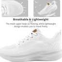 Larwen Womens Casual Walking Shoes: Comfortable Knit & Slip-Resistant for Daily Wear - Breathable & Lightweight for All-Day Relief - Age 25-50 (White, 40)