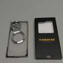 KANGHAR Case Designed for iPhone 16 Pro Max Case Magnetic Clear with Camera Lens Protector[Compatible with MagSafe] Luxury Cute Plating Design Full-Body Shockproof Protection Cover Sliver