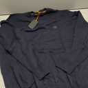 BOSS Mens Square Logo Cotton Blend Knit Sweater (XX-Large, Premium Navy)