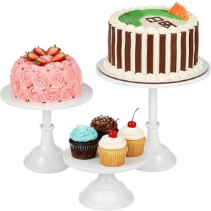 3 Pcs White Cake Stand Set, 8/10/12 Inch Cupcake and Dessert Display Stand for Wedding Party Birthday Celebrations, Metal