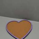 BENECREAT Purple Heart Pin Cork Board Bulletin Display Board, 10.6x11.8inch Wall Mounted Cork Board for Brooch Pin Storage, Office Home Festival Valentine's Decor (Plum)