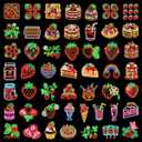 100 Pcs Strawberry Neon Waterproof Vinyl Stickers for Water Bottle, Strawberry Party Favors for Kids