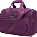 Underseat Carry On luggage Bags for Travel Foldable Duffle Bag for Travel, Softside Lightweight Travel Bag Carry On Bags for Airplanes Women, Travel Tote Bags for Women Men,Purple (Underseat 16-Inch)