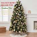 4 x Set of 24 Yellow Velvet Bows Ornaments for Christmas Tree, Vintage Rustic Elegant Velvet Bows Decor, Xmas Home Decoration for Wreath Mantle Gift Wrap Holiday Decor, 3/8'' Wide, 5 * 7 inch