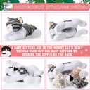 Skylety 5 Pieces Cat Stuffed Animal with Babies Inside Belly Plush Cat Pregnant Mommy Kitty with 4 Cute Fluffy Stuffed Kittens Christmas Birthday Surprise Gifts(Gray)