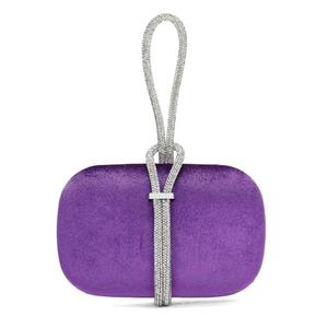 CARIEDO Women's Evening Handbag Clutch velvet Fabric Bridal Purse for Wedding Prom Night Out Party,Purple