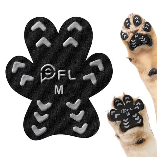 Anti Slip Dog Paw Protector Pads for Senior Dogs, Paw Pads for Dogs Traction, Disposable Self Adhesive Paw Grips for Old Dog on Slippery Hardwood Floor, Black 12 Sets (48pcs) M (11-20lbs)